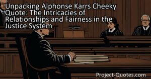 Unpacking Alphonse Karr's Cheeky Quote: The Intricacies of Relationships and Fairness in the Justice System. Alphonse Karr's spicy quote not only makes us chuckle