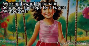 Working Toward Diplomatic Solutions: The Hope for a Future Without War